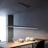 Lámpara de araña minimalista italiana para restaurante modelo nuevo 2026 oficina estudio mesa de isla mesa de comedor lámpara de araña lineal lámpara de araña de hierro de múltiples cabezales