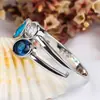 Huajie Amazon Deseo Más Vendido Europeo y Americano Estilo Nuevo Personalizado Hermoso Asimétrico Tres Colores Piedra Anillo Venta Directa