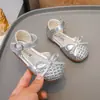 Sandalias para Niña Zapatos Air Princess Verano Nuevos Zapatos de Playa de Punta Cerrada Tejidos para Niña Suela Suave Huecos Sandalias para Bebé