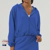 Nueva sudadera deportiva holgada de estilo europeo y americano para el tiempo libre, para fitness, otoño e invierno, para correr al aire libre, para entrenar, con cremallera y capucha.