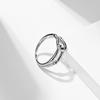 Anillo Sencillo para Mujer con Hebilla de Estilo Europeo y Americano, Hueco, Nudo de Cuerda, Acero de Titanio, Personalizado, Anillo de Propuesta, Regalo
