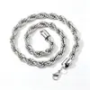 Corrente Simples de Hip-Hop 2-8mm Espessada e Reforçada Corrente Torcida de Aço Inoxidável Cor-Preservante Galvanizada Necklace de Corda Atacado
