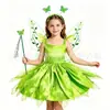 Vestido Verde de Elfo de Halloween Disfraz Cosplay de Campanita Atuendo para Actuación del Día del Niño
