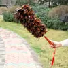 Plumero con Plumas Reales Engrosadas Hecho a Mano para Uso Doméstico y de Coche para Eliminación de Polvo de Bodas y Año Nuevo y Tareas del Hogar Plumero Zen Antiguo