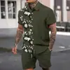 Conjunto de Duas Peças Masculino com Camisa de Manga Curta e Calça Longa para Viagem Transfronteiriça com Impressão 3D, Roupa Casual da Moda e Tendência para Férias, Customização Flexível Pod