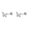 Brincos de pérola borboleta tamanho simples das mulheres senso de nicho ins estilo frio pequeno brincos de piercing de orelha fresca