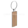 Chaveiro Retangular de Bambu com Borda de Metal Krs023 Caixa de Presente com Logo Pronto Novo Produto