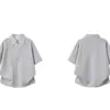 Camiseta de Manga Corta con Cuello de Camisa Falso de Dos Piezas para Hombre, Marca de Verano de Moda con un Toque de Lujo, Cuello Polo, Ropa Elegante de Manga Media Holgada para Hombre