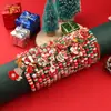Joyería Transfronteriza Europea y Americana Navidad Pulsera de Cuentas de Arcilla Polimérica Suave Regalo Pulsera de Papá Noel Pulsera de Contraste de Color Festivo