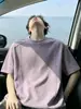 Camiseta roxa desconstruída de secagem rápida com manga curta para homens, top leve de verão para esportes e fitness