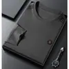 Sudadera personalizada de cuello redondo para hombre, otoño, casual de negocios, elástica, a rayas, amigable con la piel, transpirable, camiseta básica, camiseta de manga larga
