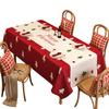 Mantel Navideño Impermeable y a Prueba de Aceite Sin Lavado Mantel Anti-quemaduras Ambiente de Año Nuevo Mantel para Mesa de Centro Mantel Temático Festivo