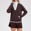Sudadera Deportiva Caijue Europea y Americana Nueva con Media Cremallera para Mujer, Polo Casual Holgado, Traje Deportivo de Tenis