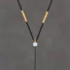 Colar com pingente banhado a ouro feito à mão com fio fino para mulheres, adequado para pingentes de jade ou Buda