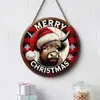 Adornos Navideños Creativos Transfronterizos Artesanías de Madera Cartel Redondo para Puerta Serie Colgante de Madera 20Cmos Colgante
