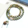 Pulsera Cuadrada de Azúcar de Sándalo Verde Natural DIY Jade Oro Accesorios Sinan Pulsera para Hombres y Mujeres Sosteniendo Cuentas de Buda Venta al por Mayor