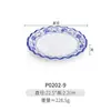 Plato de aperitivo de imitación de porcelana azul y blanca de melamina vajilla restaurante plato de plato frío plato pequeño plato frío KTV bar comercial