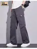 Pantalones de trabajo rectos para hombre, corte holgado, talla grande, pantalones largos casuales, pantalones de trabajo duraderos con múltiples bolsillos para primavera y otoño para hombre