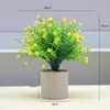 Planta en Maceta Artificial de Campanilla y Lirio del Valle Estilo Minimalista Ins Decoración del Hogar Flor Artificial Adorno de Bonsái de Lirio del Valle
