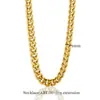 Collar Transfronterizo de Acero de Titanio Moda para Hombres y Mujeres Hip-Hop Cadena Cubana para Hombres Venta al por Mayor Europeo y Americano Dorado 50cm Joyería Popular