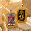 Colgante Thangka Pintado con Zaki Lamu y los Ocho Grandes Budas de la Riqueza, Deidades de la Riqueza Negras y Amarillas, Colgante Thangka Tibetano Estilo Chino