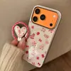Funda Roja con Dibujo de Pony para Teléfono Apple 18 Pro Max 15 con Soporte Magnético Dorado iPhone 16 Funda Dura 14 Edición de Año Nuevo