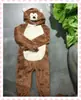 Atacado Outono e Inverno Hipopótamo Desenho Animado Pijama Peça Única Animal Infantil Macaco Marrom Unissex Flanela Roupa de Casa