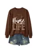 Sudadera casual y elegante para mujer, vida de enfermera, estampado de leopardo, corazón, estetoscopio, para exportación, tienda independiente de Amazon eBay