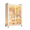 Armário de Armazenamento Simples de Montar para Apartamento Pequeno Guarda-Roupa de Aço para Casa Quarto Armário de Armazenamento à Prova de Poeira Quarto de Aluguel Cabideiro