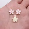 15X13Mm 1.1g Estilo Coreano DIY Acessórios para Joias KC Ouro Pingando Óleo Flor de Cinco Folhas Fluorescente Pingente para Pulseira