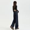 Jeans de Pierna Ancha Azul Oscuro 1911 para Mujer, Nuevos Pantalones de Tiro Alto Ajustados Sueltos Rectos Estrechos de Longitud Completa