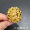 Anel de Flor Vazada Galvanizado Yunnan Xinjiang Estilo Indiano Africano Joias de Casamento Joias de Dubai 24K