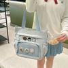 Bolso de Hombro de Gran Capacidad Bolso Cruzado Casual Bolso para Estudiantes Bolso Doloroso con Placa de Barra Japonesa para Mujeres Bolso de Grano Secundario