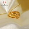 Europa y Estados Unidos nuevo anillo de acero inoxidable con patrón de ángel caliente oro K moda estilo ins anillo de pareja para hombres y mujeres