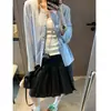 Mochie Outono Nova Chegada Estilo Preguiçoso Coreano Versátil Gola Redonda Solto Emagrecedor Casual Cardigan Top MQ1756