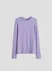 Camiseta de Manga Larga con Cuello Redondo para Mujer Cleanfit, Camisa Base Drapeada Ajustada de Lyocell Lana Acetato, Otoño 2026