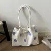 2026 Novo Estilo Bolinhas Color Blocking Fresca e Fashion Grande Capacidade Bolsa Tote com Decoração de Cinto, Elegante Bolsa de Ombro ou Axila para o Dia a Dia