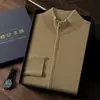 Cárdigan de Cachemir para Hombre 100% Cachemir Puro 2024 Principios de Otoño Nuevo Hilo Peinado Cremallera Manga Larga Tejido Suéter Chaqueta
