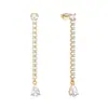 Corrente de Franja de Diamante em Malha de Prata Esterlina S925 Brincos de Diamante Moda Europeia e Americana Luxo Leve Estilo Ins Brincos de Prata Esterlina Brincos Mulheres