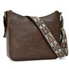 Amazon Bolso de hombro bandolera de color sólido retro europeo y americano bandolera de cinta correa de hombro gran capacidad multifuncional