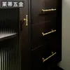 Manija de Puerta de Armario de Bambú de Latón Moderna Americana Lujo Accesible Escandinava Simple Dorada Cajón Gabinete Gabinete de Vino Manija Pequeña