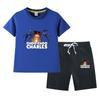 Charles Children's Wear - Traje de verano para niño, algodón, verano 2023, nuevo, camiseta de manga corta, pantalón corto, conjunto de 2 piezas