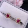 El Anillo de Rubí Natural es una Pieza Fina de Plata de Ley S925, Finamente Incrustado con Piedra Principal Galvanizada en Oro de 18K de 4*6mm