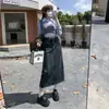 Falda de Gama Alta para Mujer 2025 Primavera y Otoño Nueva Moda Estilo Occidental Explosiva Gama Alta Cintura Alta Cubriente Longitud Media Falda de Mezclilla