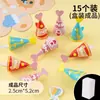 Celebração da Internet Bola de Cabelo Retrô Chapéu Pequeno Decoração de Bolo de Aniversário Enfeites Mini Chapéu de Aniversário Fantasia Assar Sobremesa Enfeites