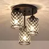 Exclusivo transfronteiriço para estilo industrial simples americano para corredor estudo quarto abajur gaiola luminária de teto multi-cabeça 110v