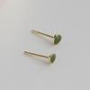 Jufeng S925 Brincos de Feijão Verde Prata Novos Mini Brincos Pequenos Moda Personalidade Brincos Simples