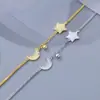 Pulseira de prata de lei S925 estilo coreano, artesanato CNC, estrela e lua em favo de mel para mulheres, personalizada para estudantes, criativa, toque de alta qualidade, atacado
