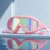 Gafas de Natación de Marco Grande Selladas con Silicona para Adultos, Alta Definición, Impermeables, Antivaho, No Irritantes para los Ojos, Lentes Electroplateadas, Fabricante de Gafas de Natación al por Mayor