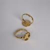 Anillo Chapado en Cobre Oro Imitación 18K Bolsillo Cóncavo Talla Adulto DIY Joyería Hecha a Mano Gema del Tiempo Anillo Bandeja